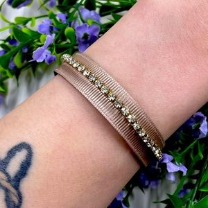 Crystal Line Vintage Y2K Cuff Style Bracelet